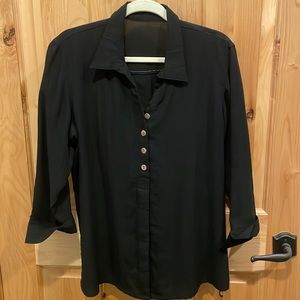 Fridaze cuffed sleeves linen tunic XL black